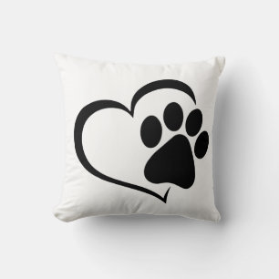 Almofada Design de PawPrint e Heart
