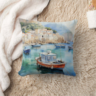 Almofada Design de pintura a óleo das paisagens marítimas m