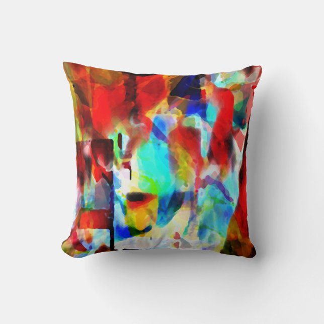 Almofada Design de pintura Contemporânea Preto-Branco Verme (Frente)