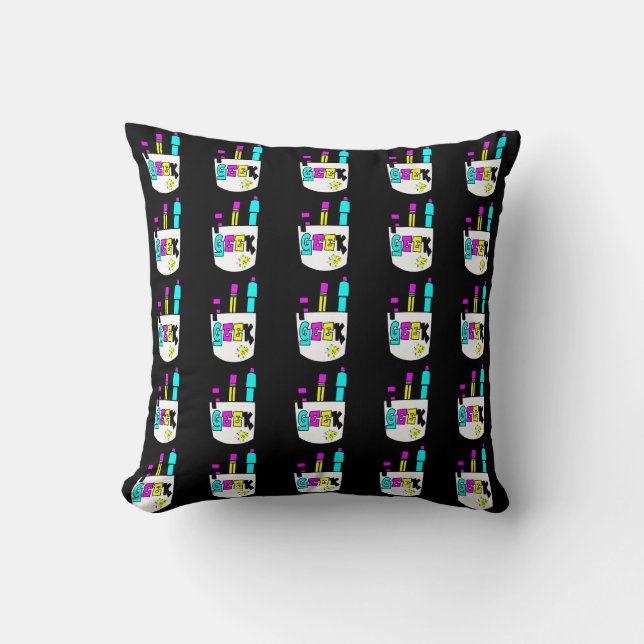 Almofada design de protetor de bolso geek cmyk (Frente)