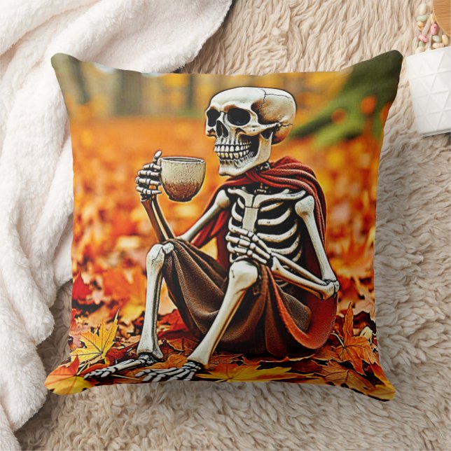 Almofada Design de Quebra de Café do Skeleton do Autumn (Cobertor)