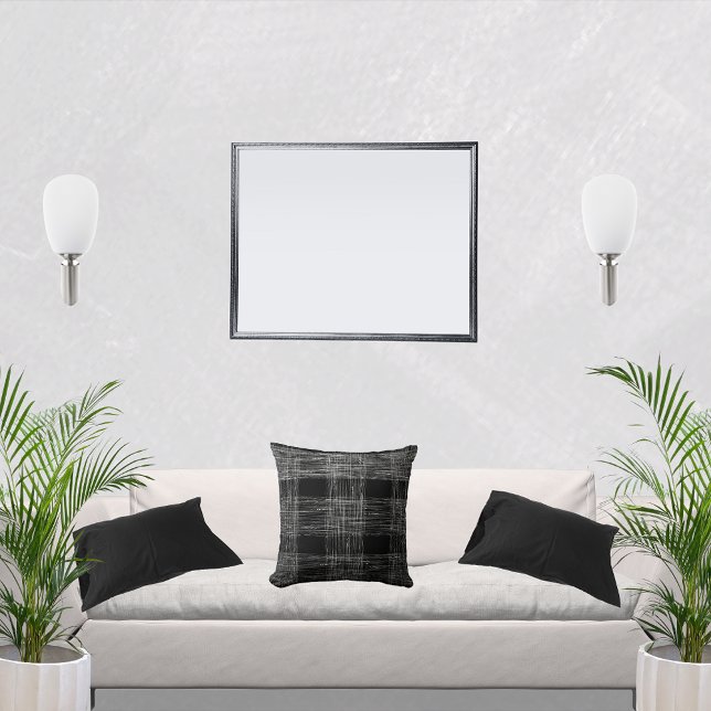 Almofada Design de queda de decoração branca e preta (Criador carregado)