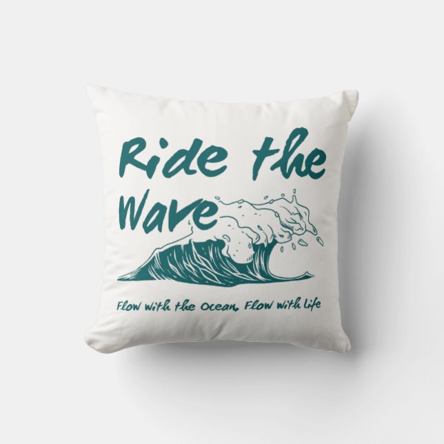 Almofada Design de Surf Ride the Wave (Frente)