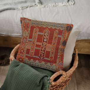 Almofada Design de tapete oriental em laranja