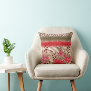 Almofada Design de tecido de intricato com padrões florais