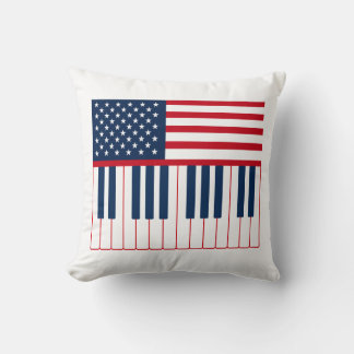 Almofada Design de teclado de piano da bandeira americana