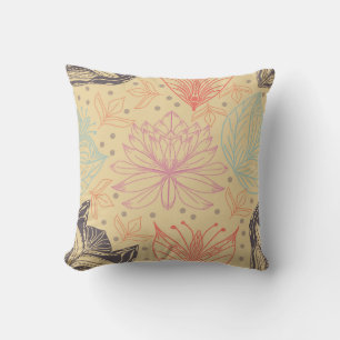 Almofada Design de Tendência da Flor do Lotus Rosa
