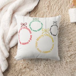 Almofada Design de Texto de Enfeites de Natal