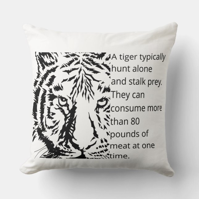 Almofada Design de texto preto moderno com base no tigre br (Frente)