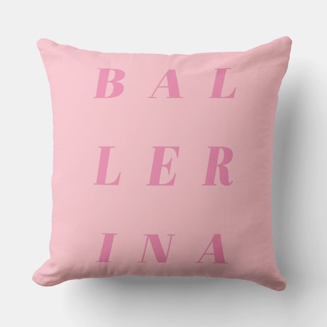 Almofada Design de texto rosa-ballerina para dançarinos Bal (Frente)