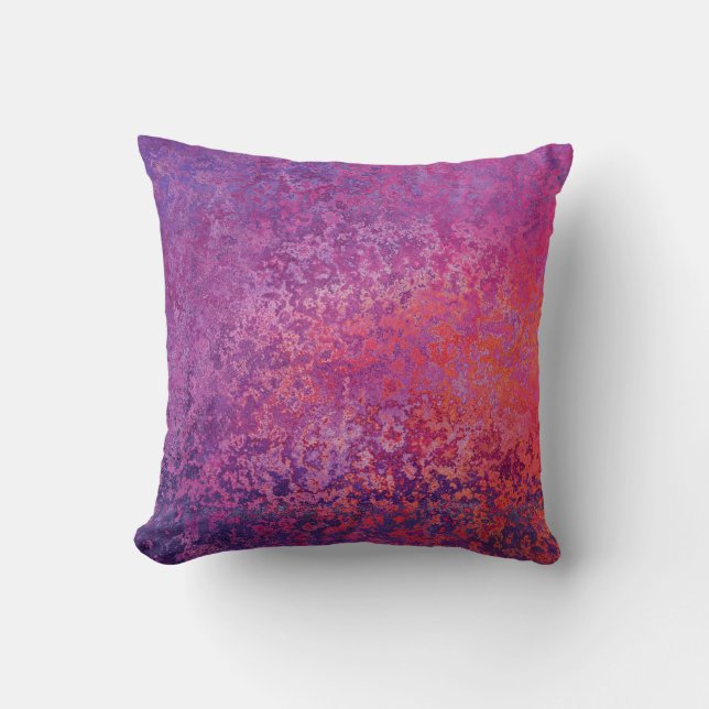 Almofada design de textura abstrato em rosa e roxo (Frente)