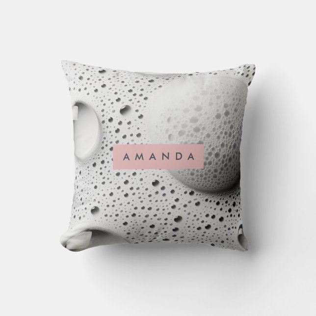 Almofada Design de textura de bolhas de Cinza suave persona (Frente)
