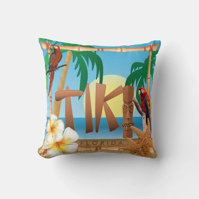 Almofada Design de Tiki Tropical (Frente)