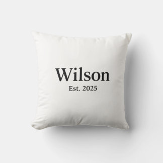 Almofada Design de Tipografia do Nome da Família Wilson
