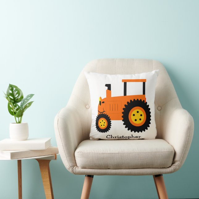 Almofada Design de Trator Laranja Personalizado (Cadeira)