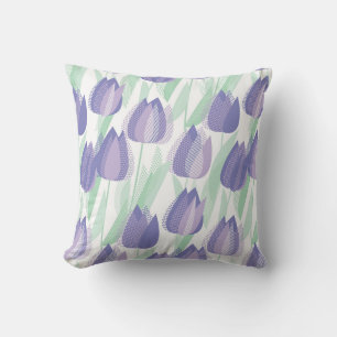 Almofada Design de Tulipas: floral violeta pálido.