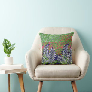 Almofada design de um padrão verde e amarelo