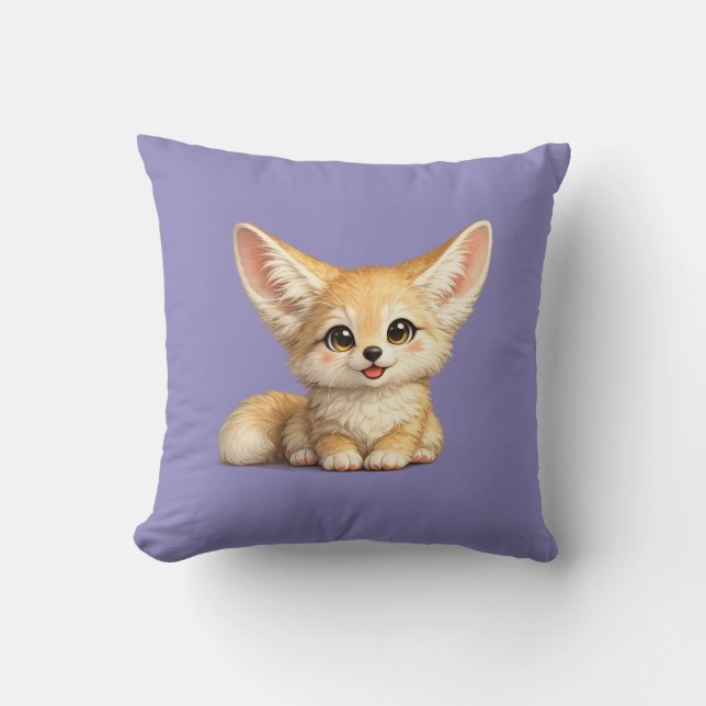 Almofada Design de Vibrações Positivas de Raposa Fennec Fel (Frente)