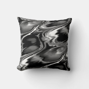 Almofada Design do abstrato branco preto e Cinza