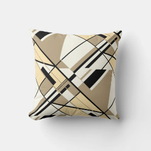 Almofada Design do abstrato de diagnóstico branco, preto,