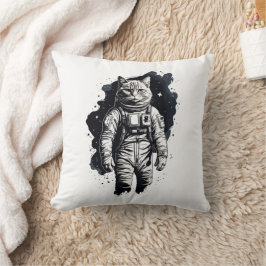 Almofada Design do Astronauta de Tinta Preta