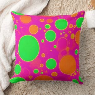 Almofada Design do círculo retrorreflector Neon Pink & Gree
