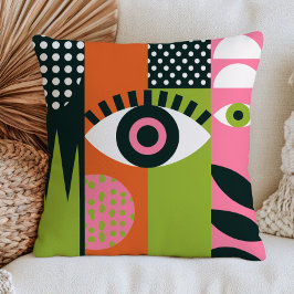 Almofada Design do Olho Mau Funky Estética RETRO Abstrata