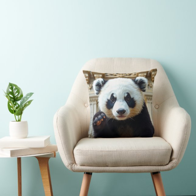 Almofada Design do Panda Acenando (Cadeira)