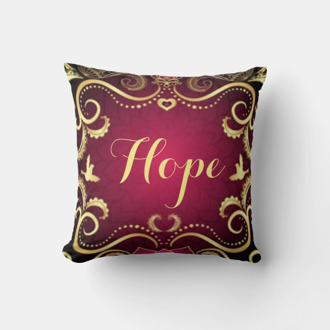 Almofada Design Dourado do impressão do teste padrão da (Frente)