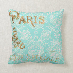 Almofada Design Dourado Vintage Paris