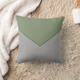 Almofada Design e triângulo verde do fogão preto e branco