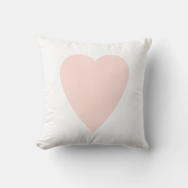 Almofada Design em forma de coração branco suave e rosa pas