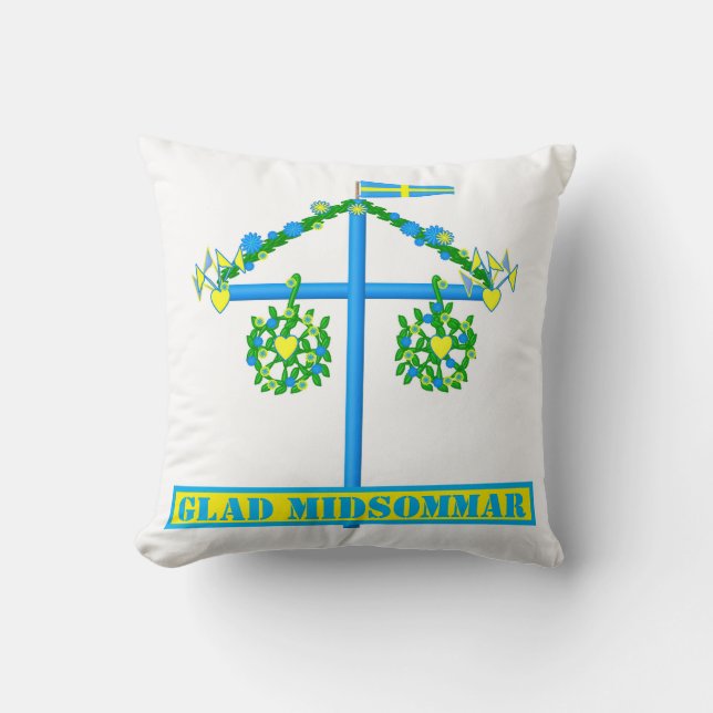 Almofada design escandinava,Midsommar Glad Personalizado (Frente)