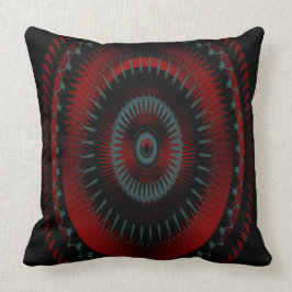 Almofada Design espiral vermelho, preto e cinzento