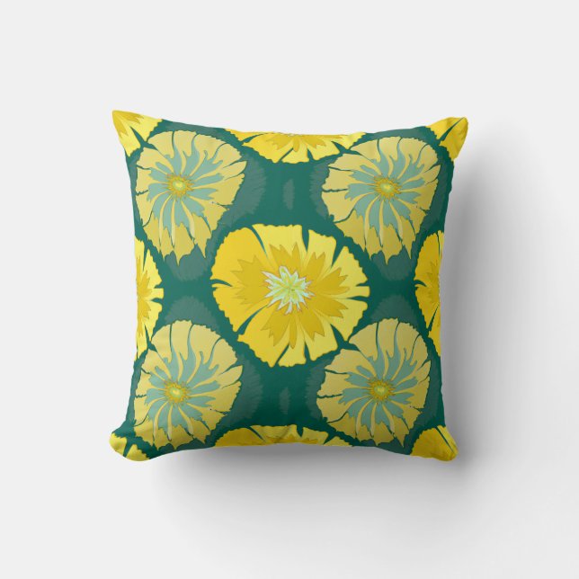 Almofada Design Floral Amarelo-Verde (Frente)