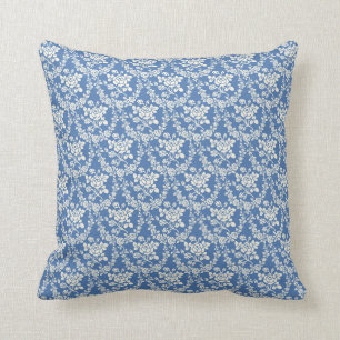 Almofada Design Floral Azul-Farmhouse Francês