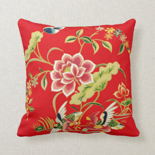 Almofada Design floral chinês do bordado