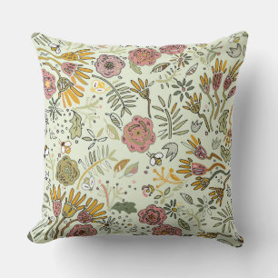 Almofada design floral da flor do teste padrão da abelha d