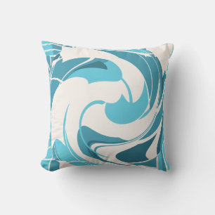 Almofada Design Floral de Aqua Floral de Turquesa Branca In