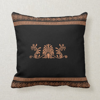 Almofada Design floral preto e alaranjado do estilo do