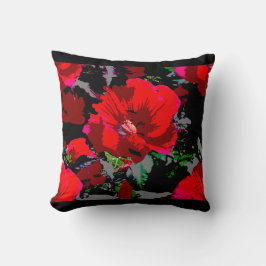 Almofada Design Floral Retro Vermelho Poppy