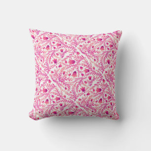 Almofada Design floral, rosa e púrpura,