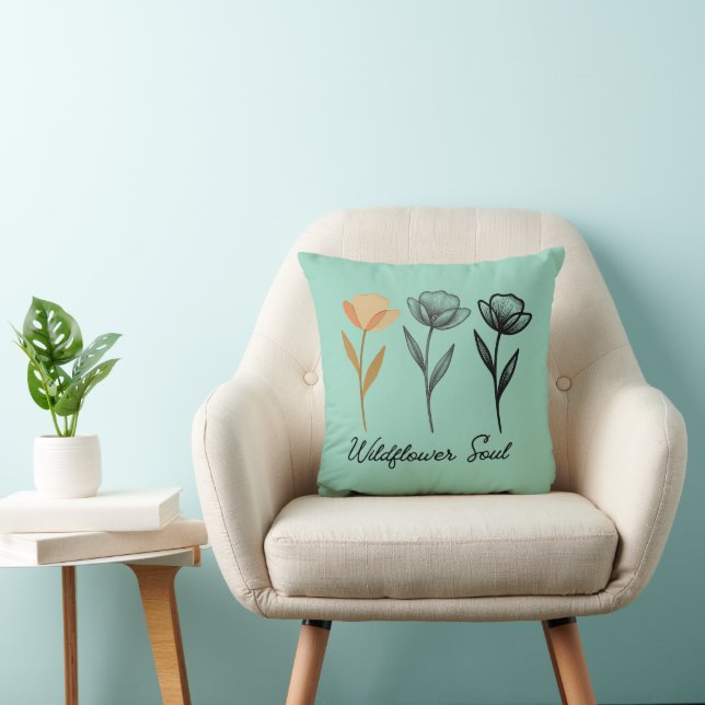 Almofada Design floral selvagem moderno (Cadeira)