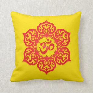 Almofada Design floral, vermelho e amarelo de Aum