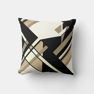 Almofada Design Geométrico Tan Taupe Black White Diagonal