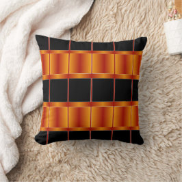 Almofada Design Geométrico Único Preto E Laranja Ouro
