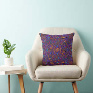 Almofada Design Giratório de Roxo Inspirado em Arte Moderna