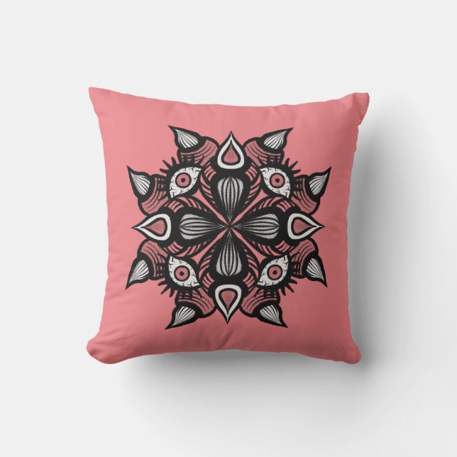 Almofada Design Gótico de Bruxa de de Pastel - Monstro Rosa (Frente)