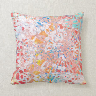 Almofada Design Handmade floral do abstrato alaranjado