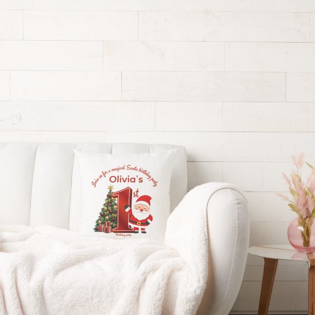 Almofada Design Mágico de Aniversário do Papai Noel para Cr (Sofá)